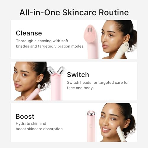 medicube Pink 3-in-1 Device & Skincare Set: Mini Booster Pro Plus Full Set, PDRN Jelly to Foam Cleanser and PDRN Booster Gel | Cleanse, Boost & Clear Pores for Radiant, Smooth Skin | Korean Device
