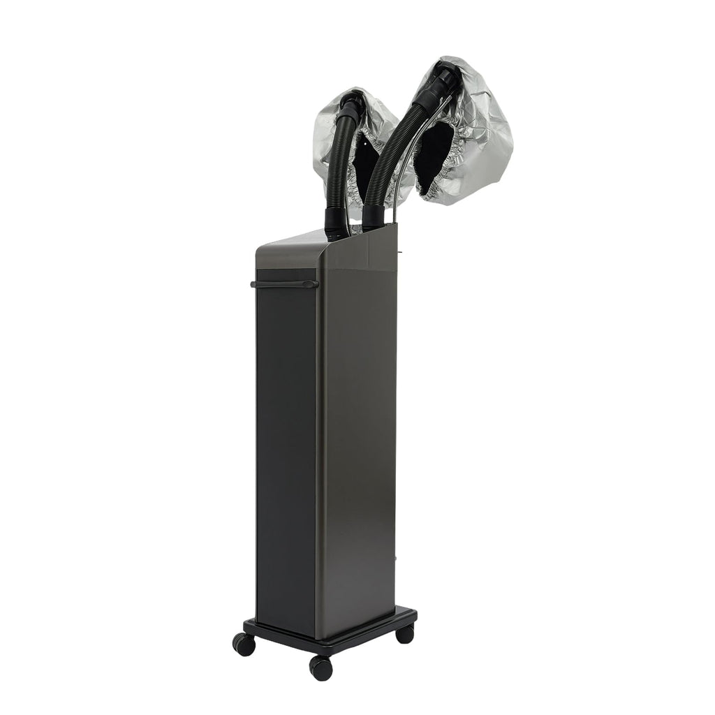 800W Nano Hooded Hair Steamer, Professional Micro Mist Hair Care Steamer with 2 Steam Caps, Salon Hair Deep Conditioning Machine with Adjustable TEM 33.8-167℉ & Timer for Home Salon SPA Use (White)