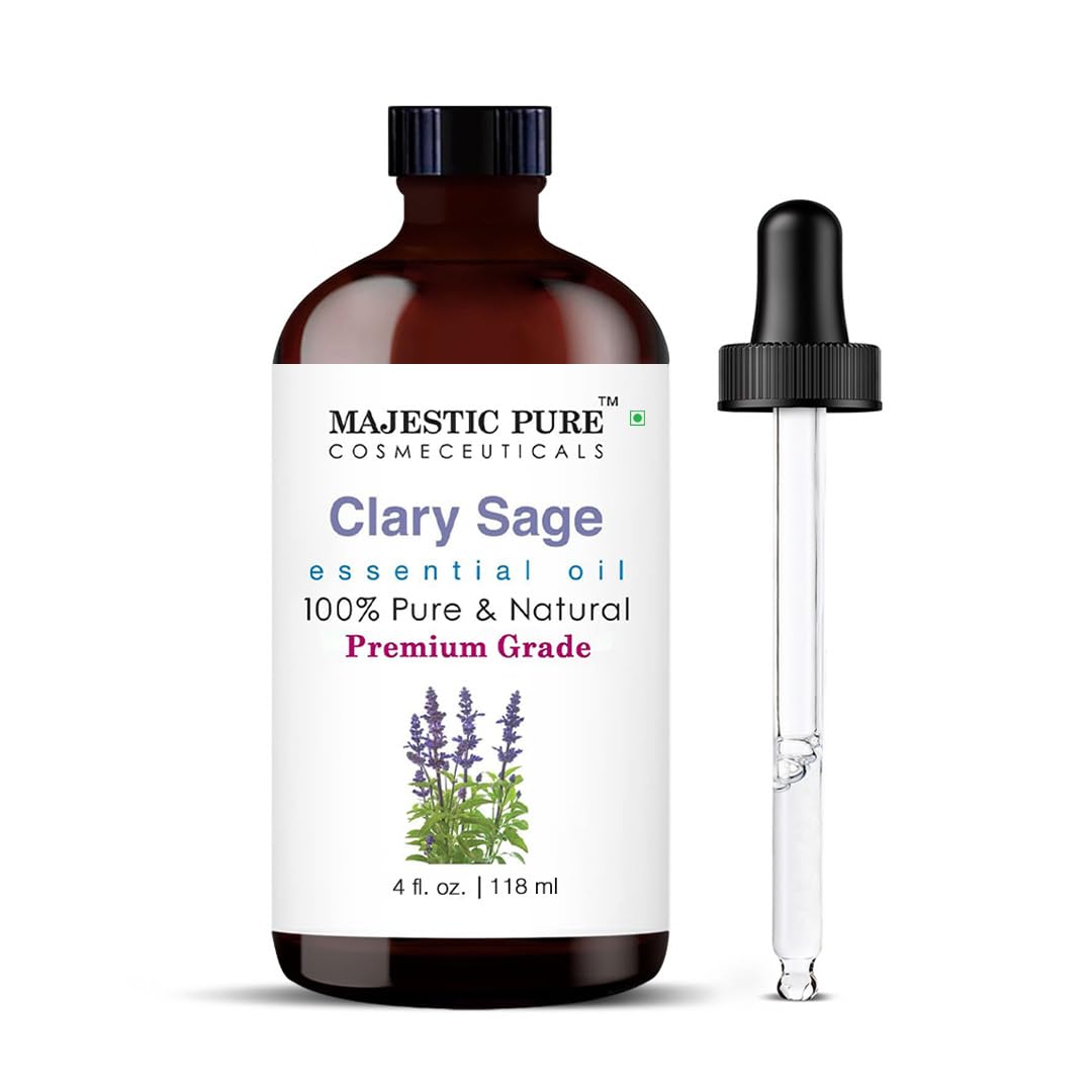Majestic Pure Essential Oil with Glass Dropper - 100% Pure and Natural - Essential Oils for Diffuser, Aromatherapy, Soap and Candle Making, Lavender Essential Oil, Lavender Oil, 4 Fl Oz