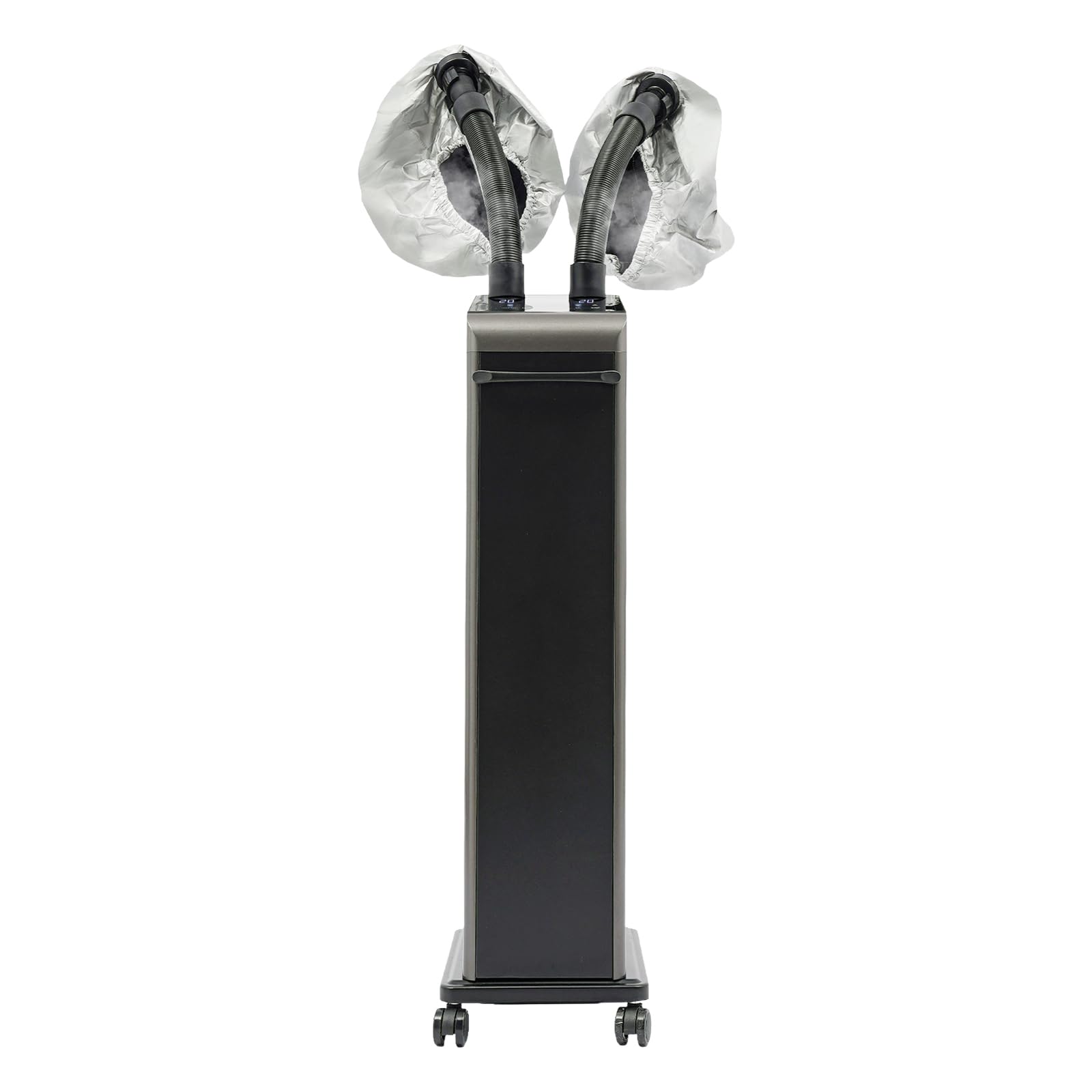 800W Nano Hooded Hair Steamer, Professional Micro Mist Hair Care Steamer with 2 Steam Caps, Salon Hair Deep Conditioning Machine with Adjustable TEM 33.8-167℉ & Timer for Home Salon SPA Use (White)