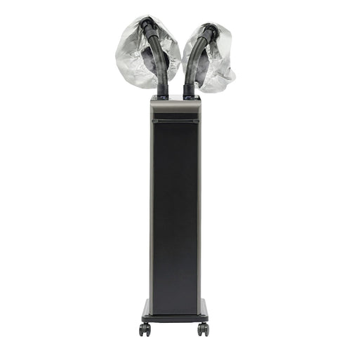 800W Nano Hooded Hair Steamer, Professional Micro Mist Hair Care Steamer with 2 Steam Caps, Salon Hair Deep Conditioning Machine with Adjustable TEM 33.8-167℉ & Timer for Home Salon SPA Use (White)