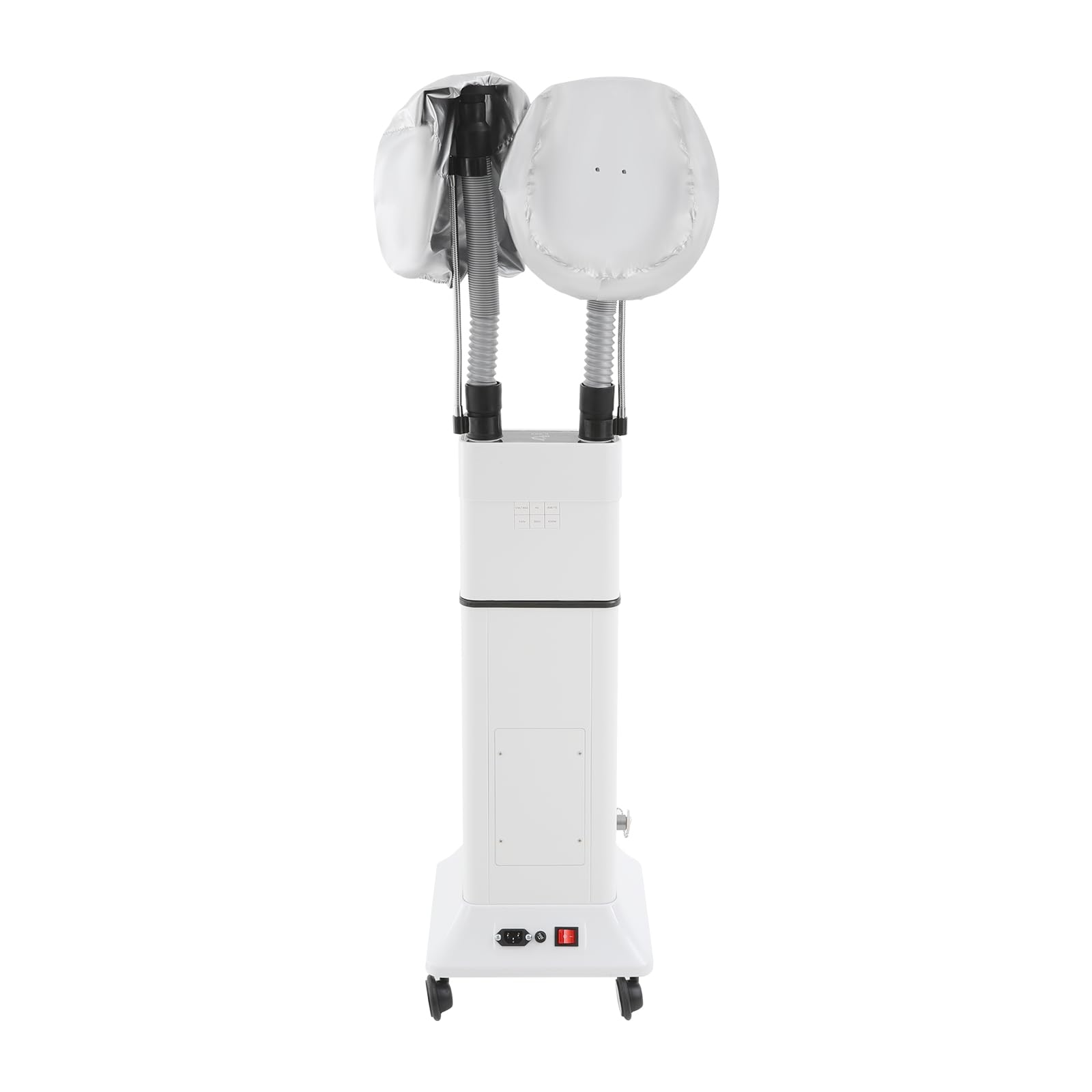 800W Nano Hooded Hair Steamer, Professional Micro Mist Hair Care Steamer with 2 Steam Caps, Salon Hair Deep Conditioning Machine with Adjustable TEM 33.8-167℉ & Timer for Home Salon SPA Use (White)