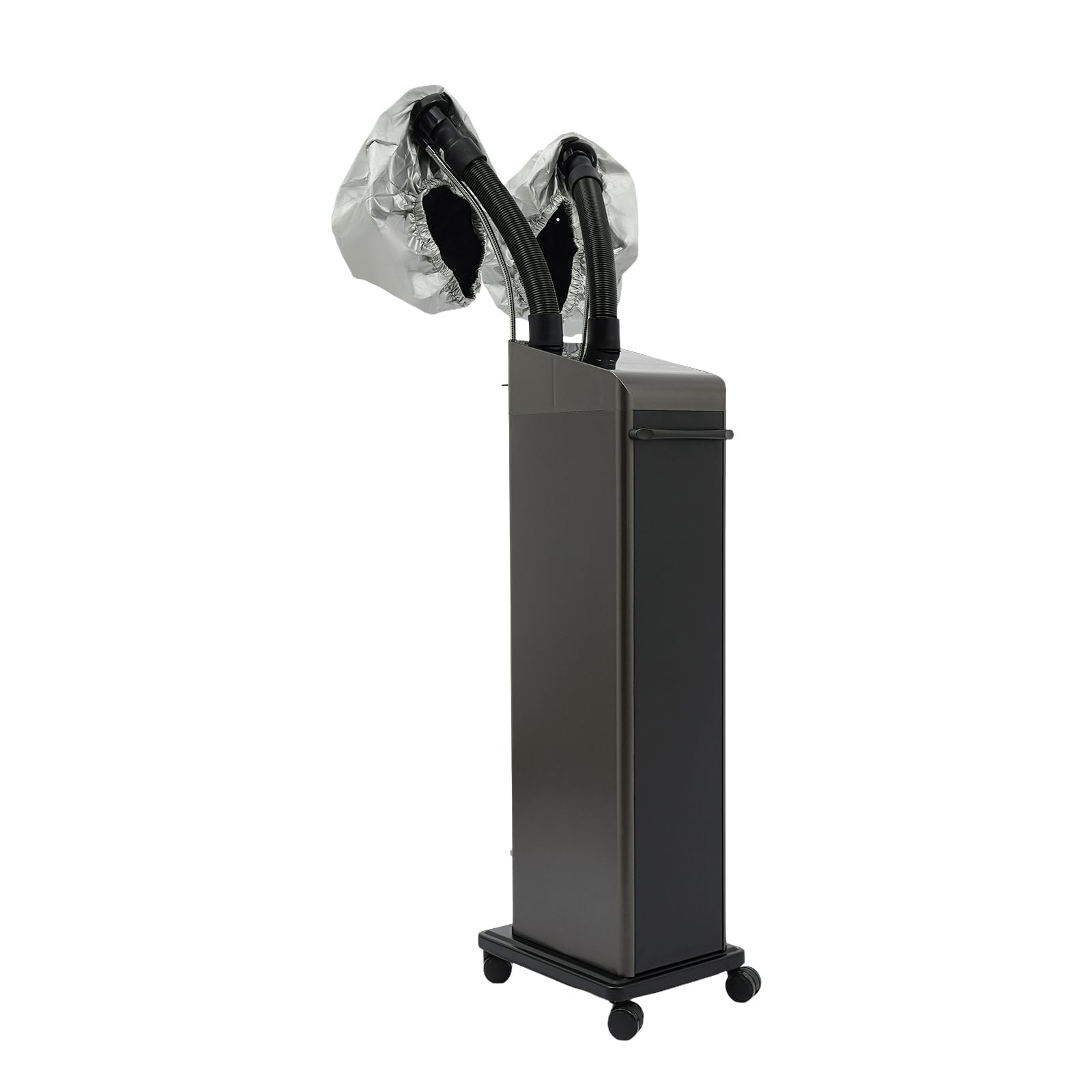 800W Nano Hooded Hair Steamer, Professional Micro Mist Hair Care Steamer with 2 Steam Caps, Salon Hair Deep Conditioning Machine with Adjustable TEM 33.8-167℉ & Timer for Home Salon SPA Use (White)