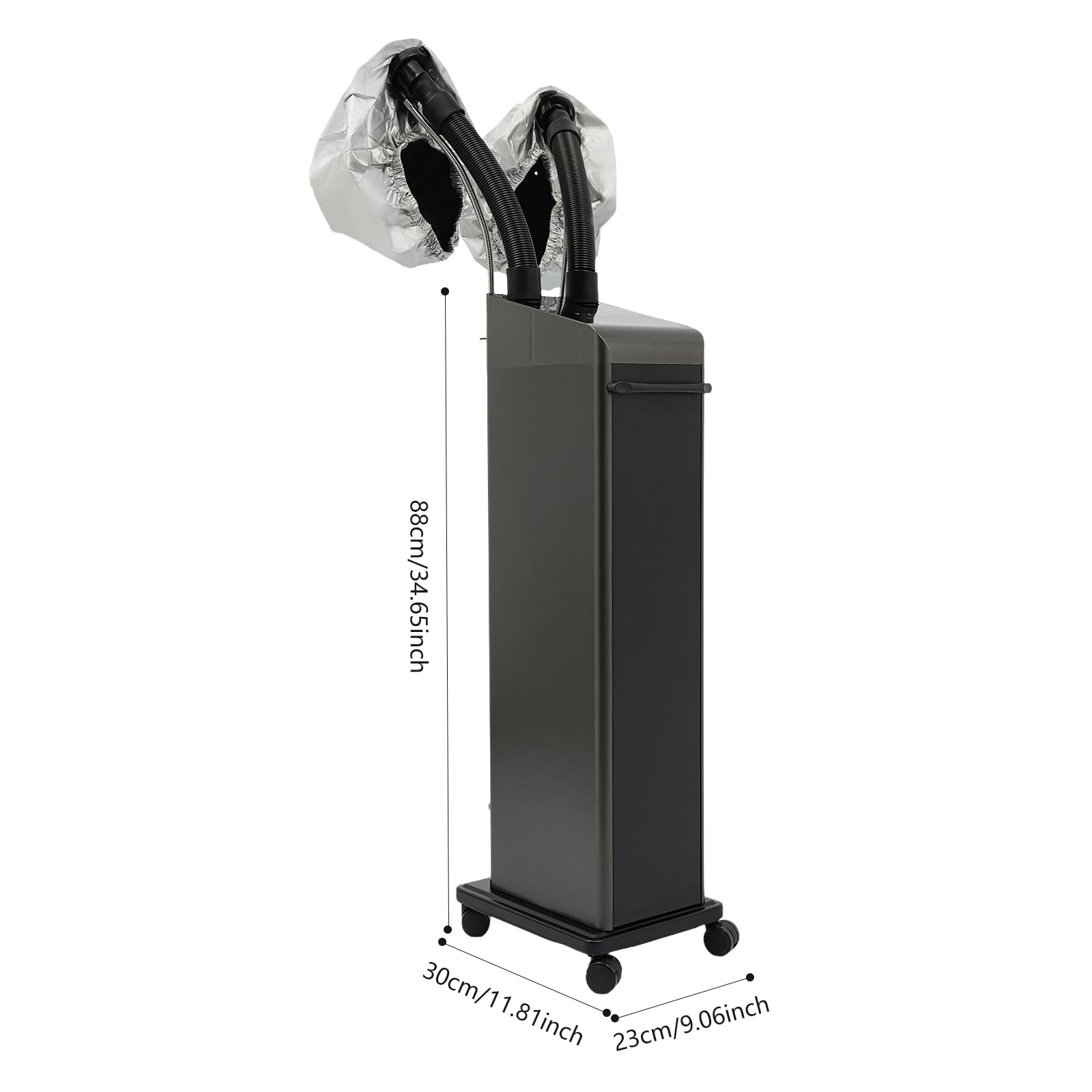 800W Nano Hooded Hair Steamer, Professional Micro Mist Hair Care Steamer with 2 Steam Caps, Salon Hair Deep Conditioning Machine with Adjustable TEM 33.8-167℉ & Timer for Home Salon SPA Use (White)