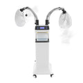 800W Nano Hooded Hair Steamer, Professional Micro Mist Hair Care Steamer with 2 Steam Caps, Salon Hair Deep Conditioning Machine with Adjustable TEM 33.8-167℉ & Timer for Home Salon SPA Use (White)