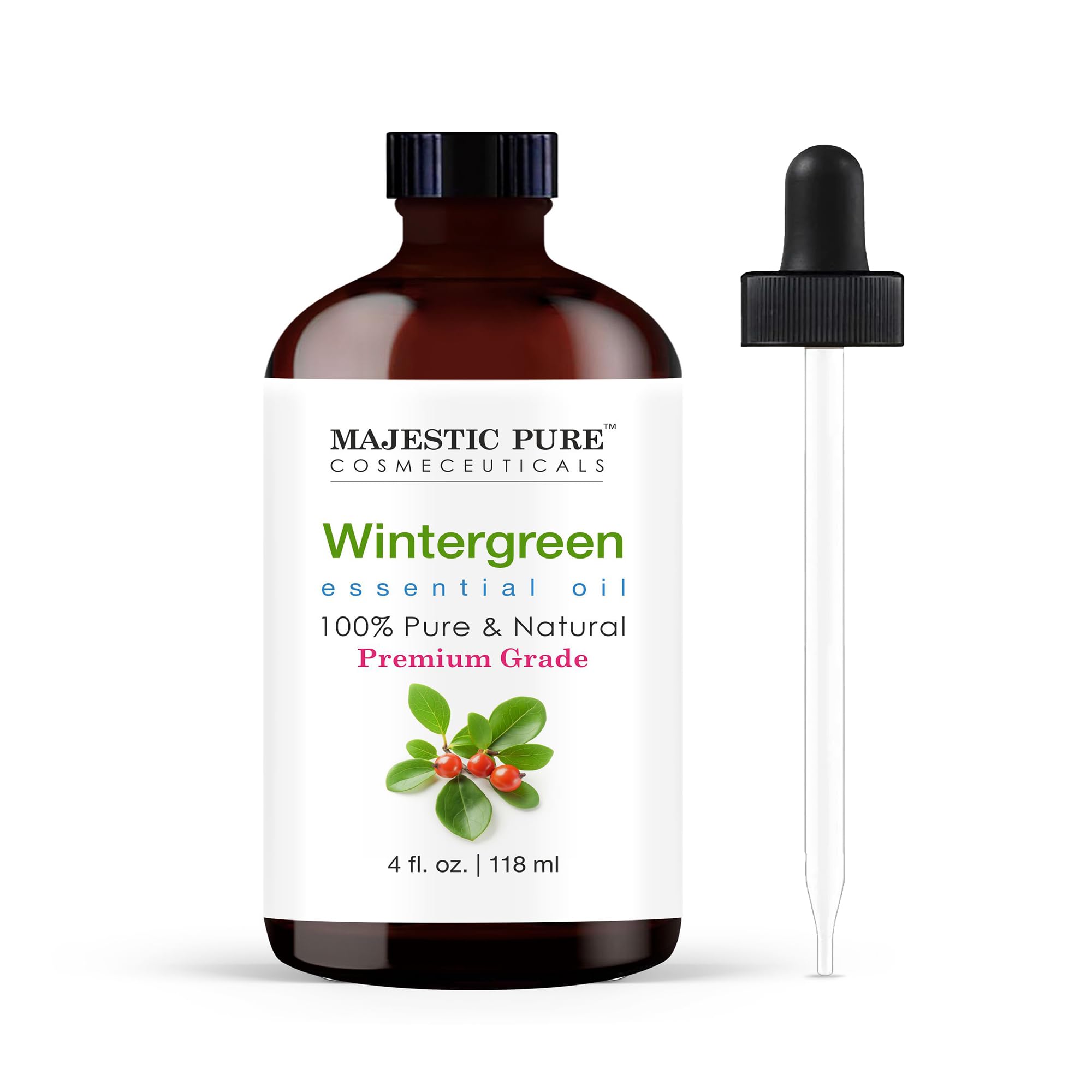 Majestic Pure Essential Oil with Glass Dropper - 100% Pure and Natural - Essential Oils for Diffuser, Aromatherapy, Soap and Candle Making, Lavender Essential Oil, Lavender Oil, 4 Fl Oz