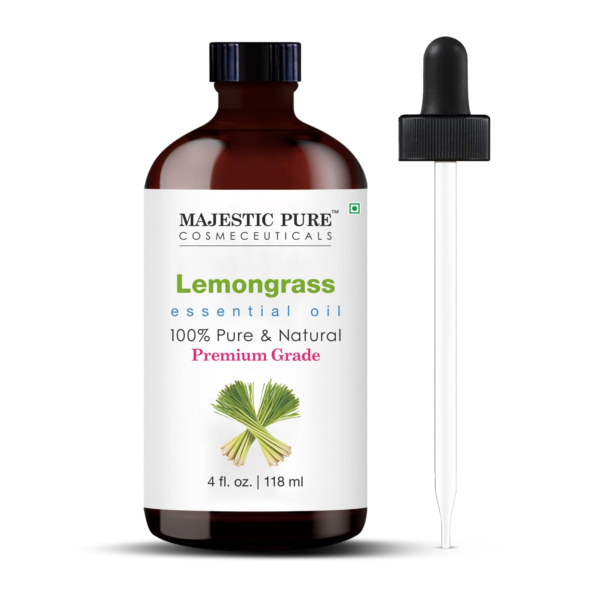 Majestic Pure Essential Oil with Glass Dropper - 100% Pure and Natural - Essential Oils for Diffuser, Aromatherapy, Soap and Candle Making, Lavender Essential Oil, Lavender Oil, 4 Fl Oz