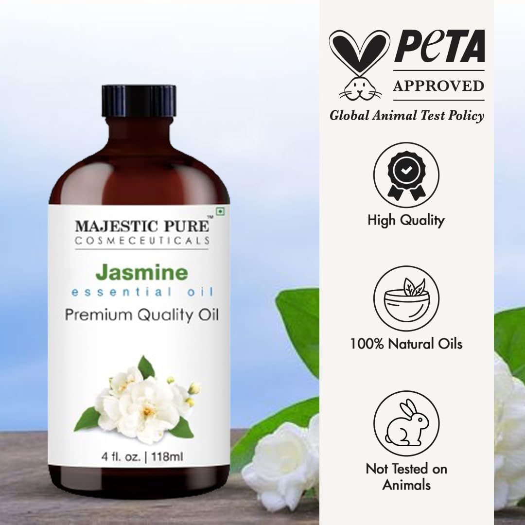 Majestic Pure Essential Oil with Glass Dropper - 100% Pure and Natural - Essential Oils for Diffuser, Aromatherapy, Soap and Candle Making, Lavender Essential Oil, Lavender Oil, 4 Fl Oz