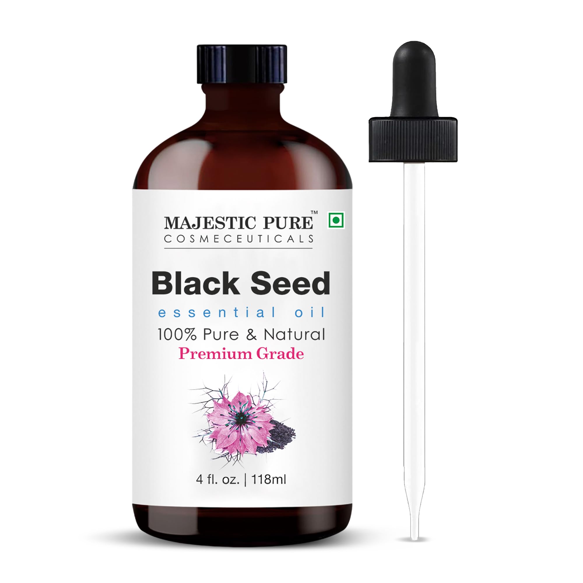 Majestic Pure Essential Oil with Glass Dropper - 100% Pure and Natural - Essential Oils for Diffuser, Aromatherapy, Soap and Candle Making, Lavender Essential Oil, Lavender Oil, 4 Fl Oz