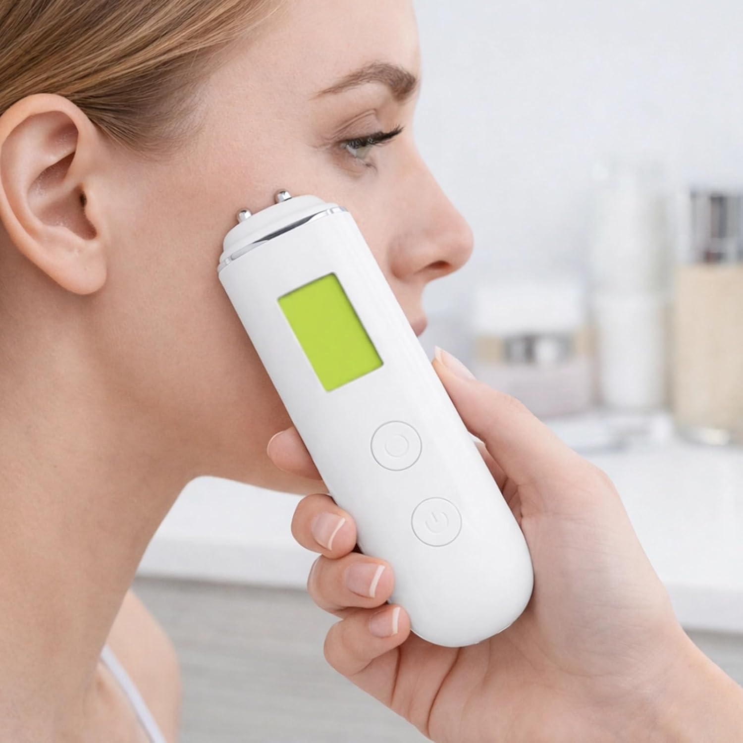 Skin Hydration Tester, Expert Facial Moisture Analyzer Tool, Measures Skin Age, Oil, Elasticity, Temperature, Fluorescence Detection, 10-In-1 Portable
