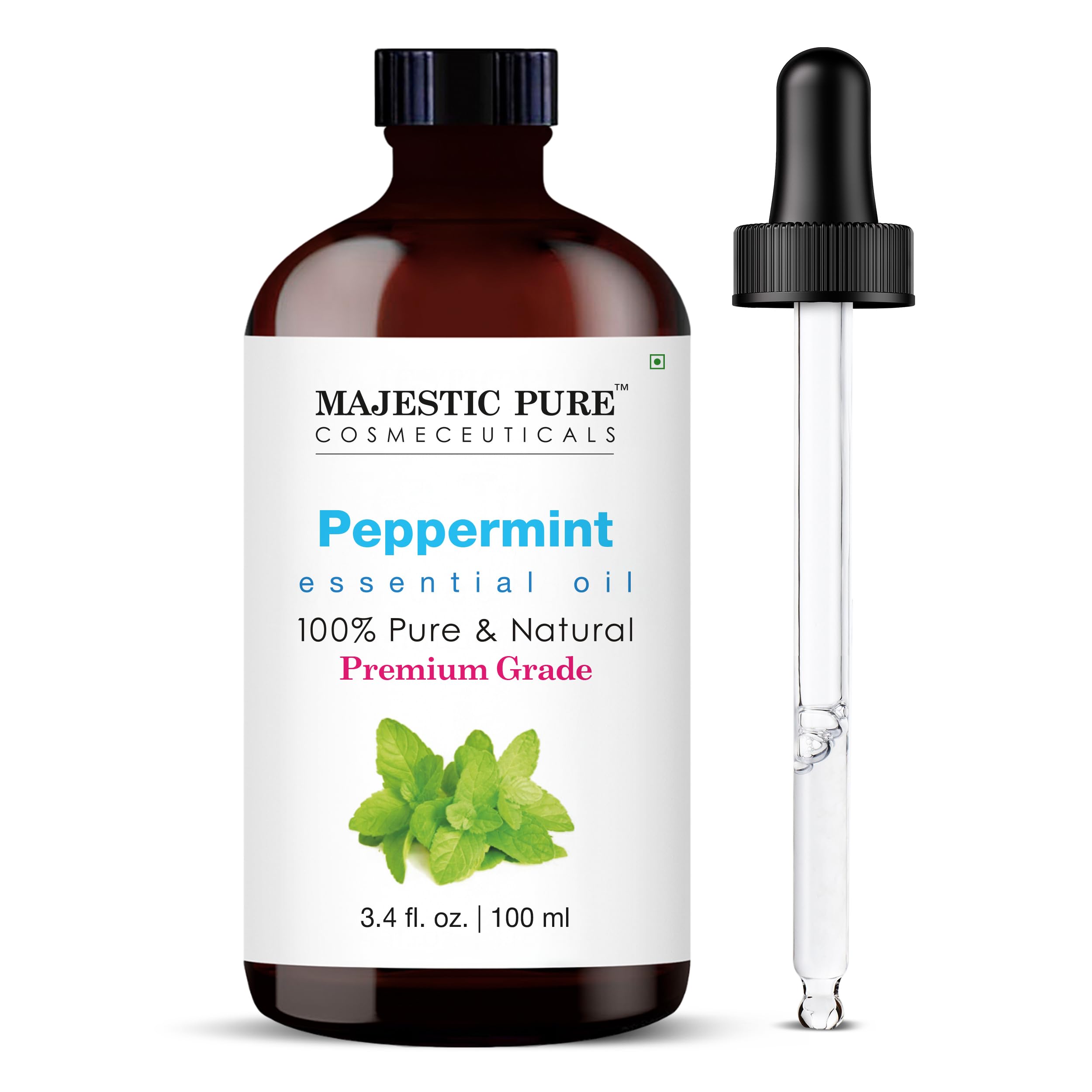 Majestic Pure Essential Oil with Glass Dropper - 100% Pure and Natural - Essential Oils for Diffuser, Aromatherapy, Soap and Candle Making, Lavender Essential Oil, Lavender Oil, 4 Fl Oz