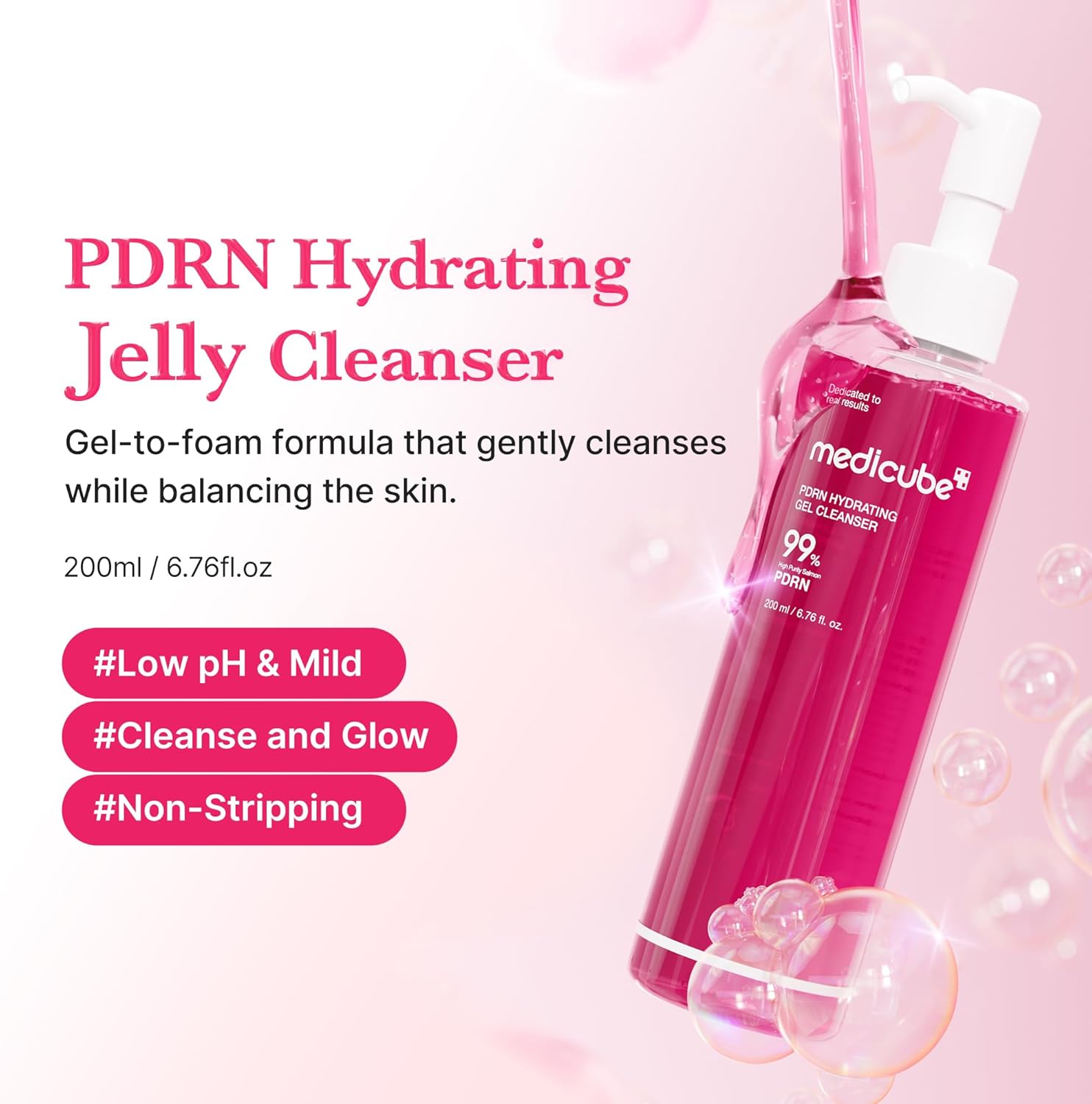 medicube Pink 3-in-1 Device & Skincare Set: Mini Booster Pro Plus Full Set, PDRN Jelly to Foam Cleanser and PDRN Booster Gel | Cleanse, Boost & Clear Pores for Radiant, Smooth Skin | Korean Device