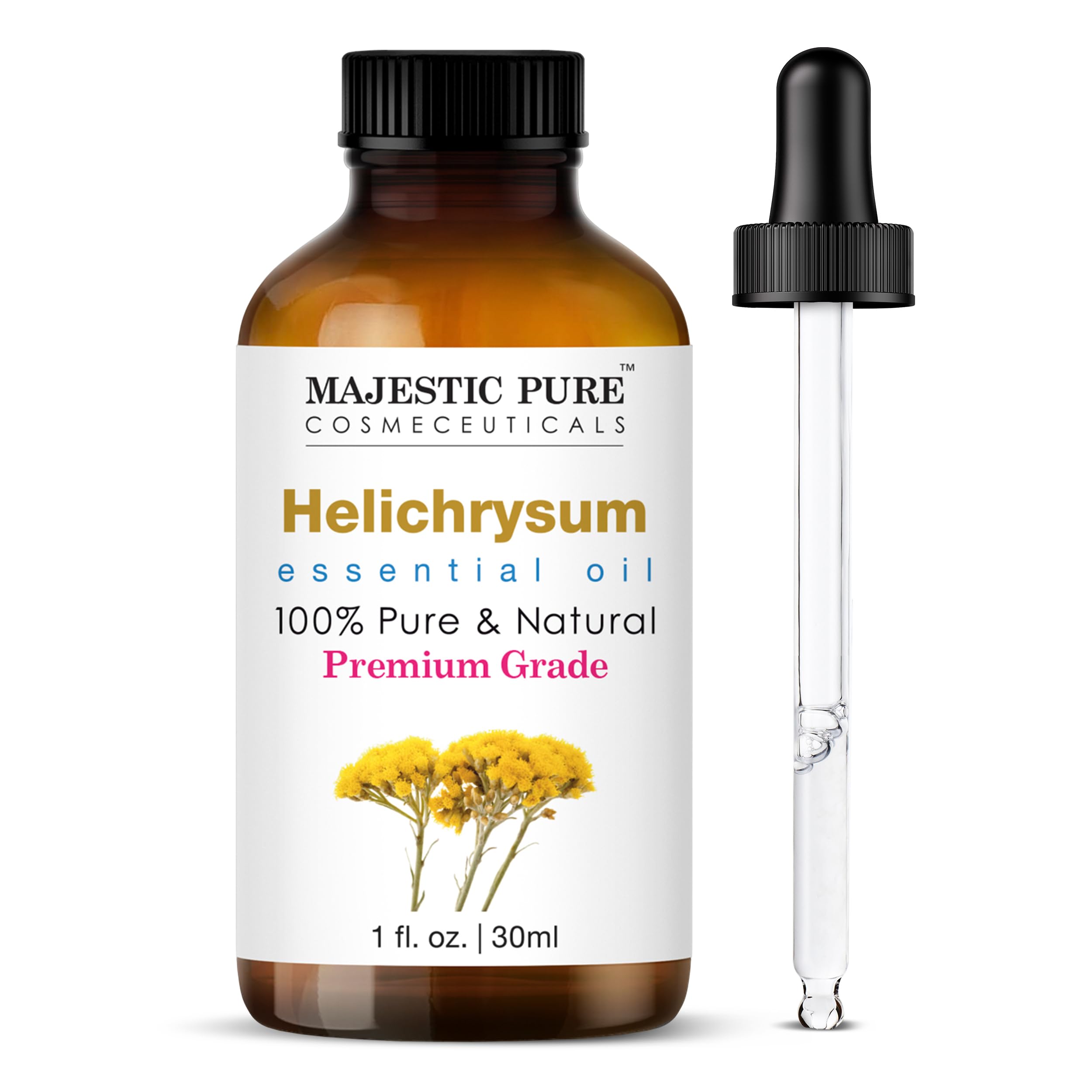 Majestic Pure Essential Oil with Glass Dropper - 100% Pure and Natural - Essential Oils for Diffuser, Aromatherapy, Soap and Candle Making, Lavender Essential Oil, Lavender Oil, 4 Fl Oz