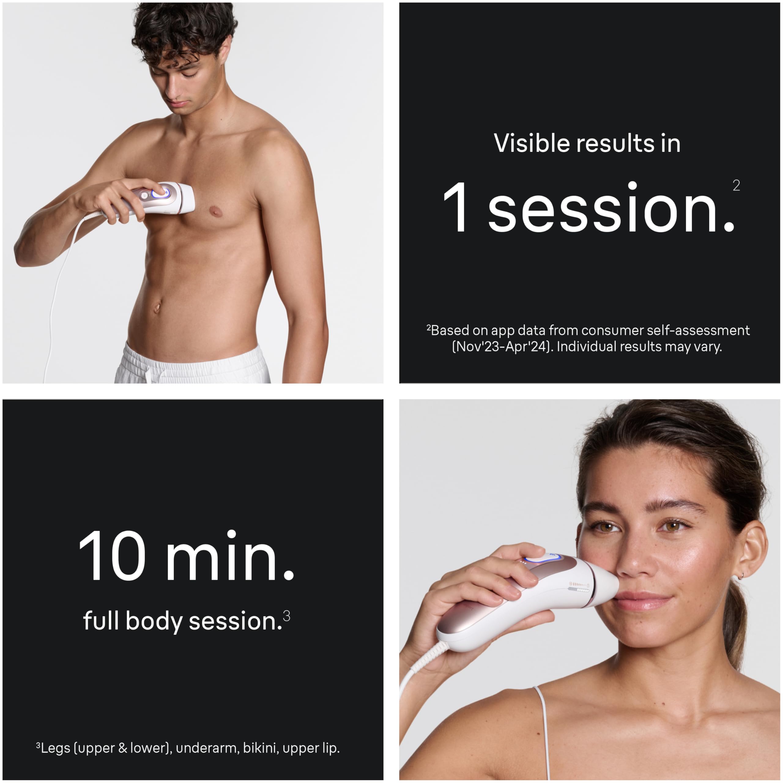 Braun Smart IPL Hair Removal Device – Skin i·Expert Pro 7, 4 Heads, Permanent Reduction for Women & Men