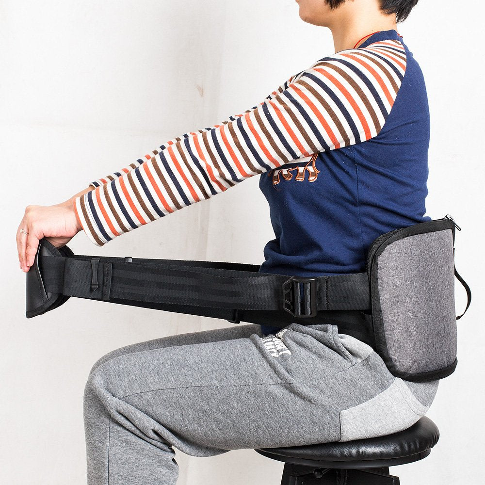 Melo Support belt for better back whole day Lower Back Support Belt -Posture Correcting Harness & Relieve Sciatica, Keeps Back Straight While Seated, Suitable in Office or At Home or Outdoors（Black）