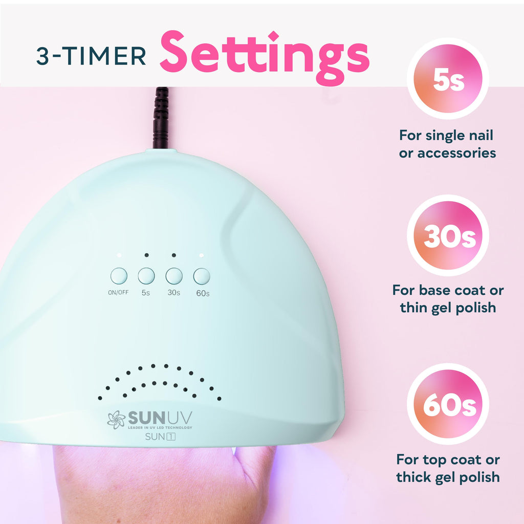 SUNUV UV LED Nail Lamp, Gel Light for Nail Polish UV Dryer with 3 Timers SUNone White
