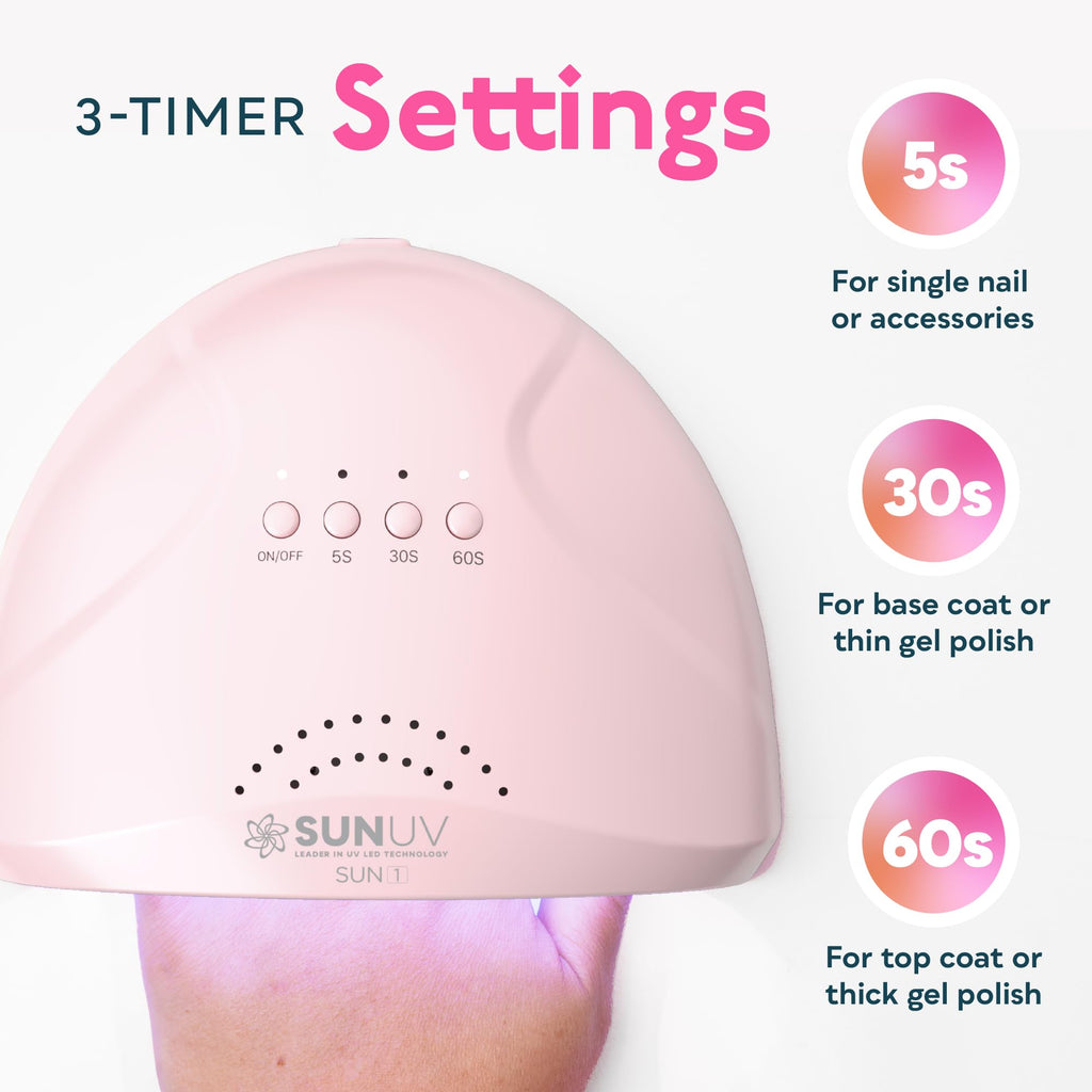 SUNUV UV LED Nail Lamp, Gel Light for Nail Polish UV Dryer with 3 Timers SUNone White