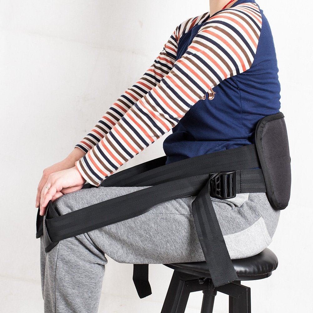 Melo Support belt for better back whole day Lower Back Support Belt -Posture Correcting Harness & Relieve Sciatica, Keeps Back Straight While Seated, Suitable in Office or At Home or Outdoors（Black）