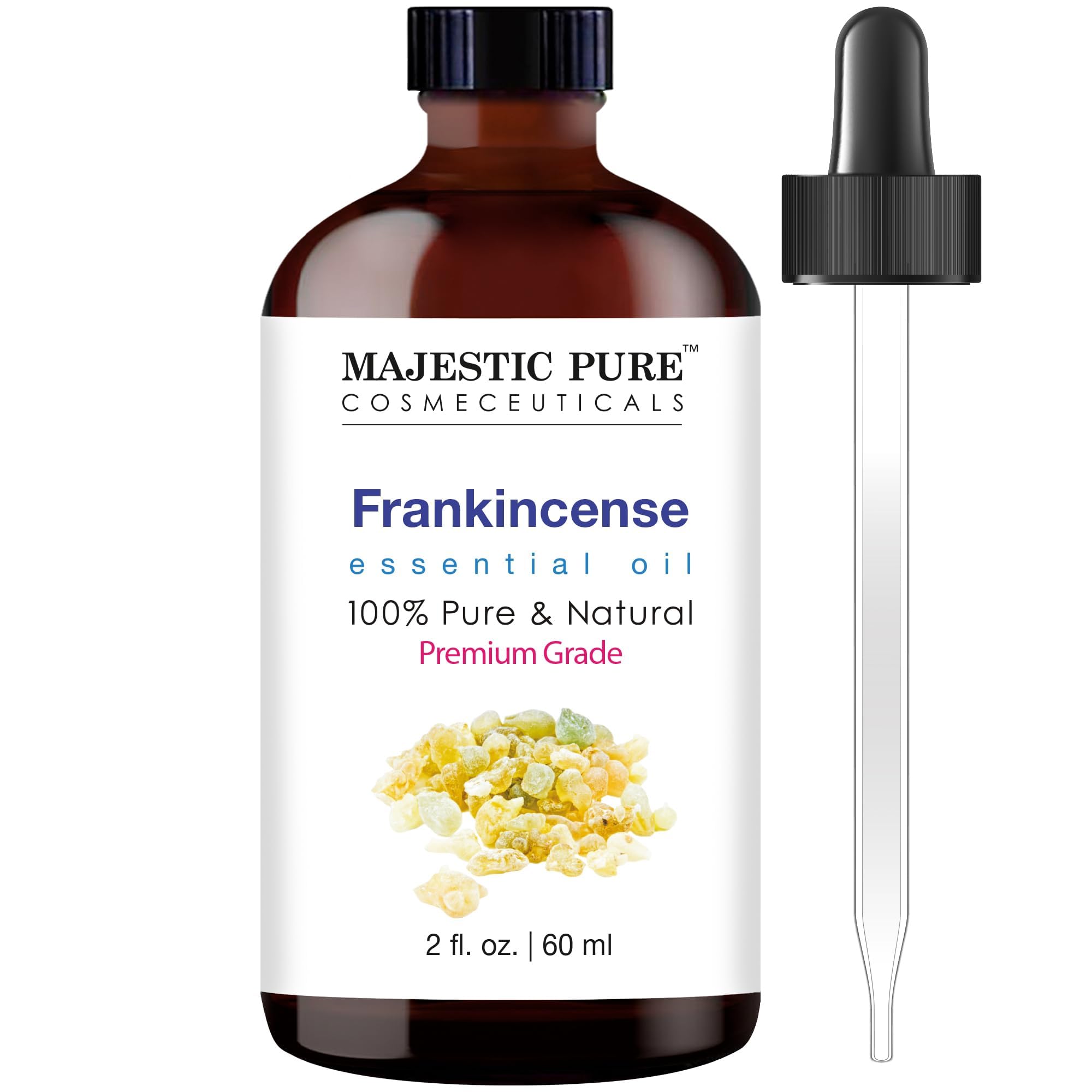 Majestic Pure Essential Oil with Glass Dropper - 100% Pure and Natural - Essential Oils for Diffuser, Aromatherapy, Soap and Candle Making, Lavender Essential Oil, Lavender Oil, 4 Fl Oz