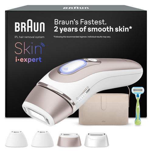 Braun Smart IPL Hair Removal Device – Skin i·Expert Pro 7, 4 Heads, Permanent Reduction for Women & Men