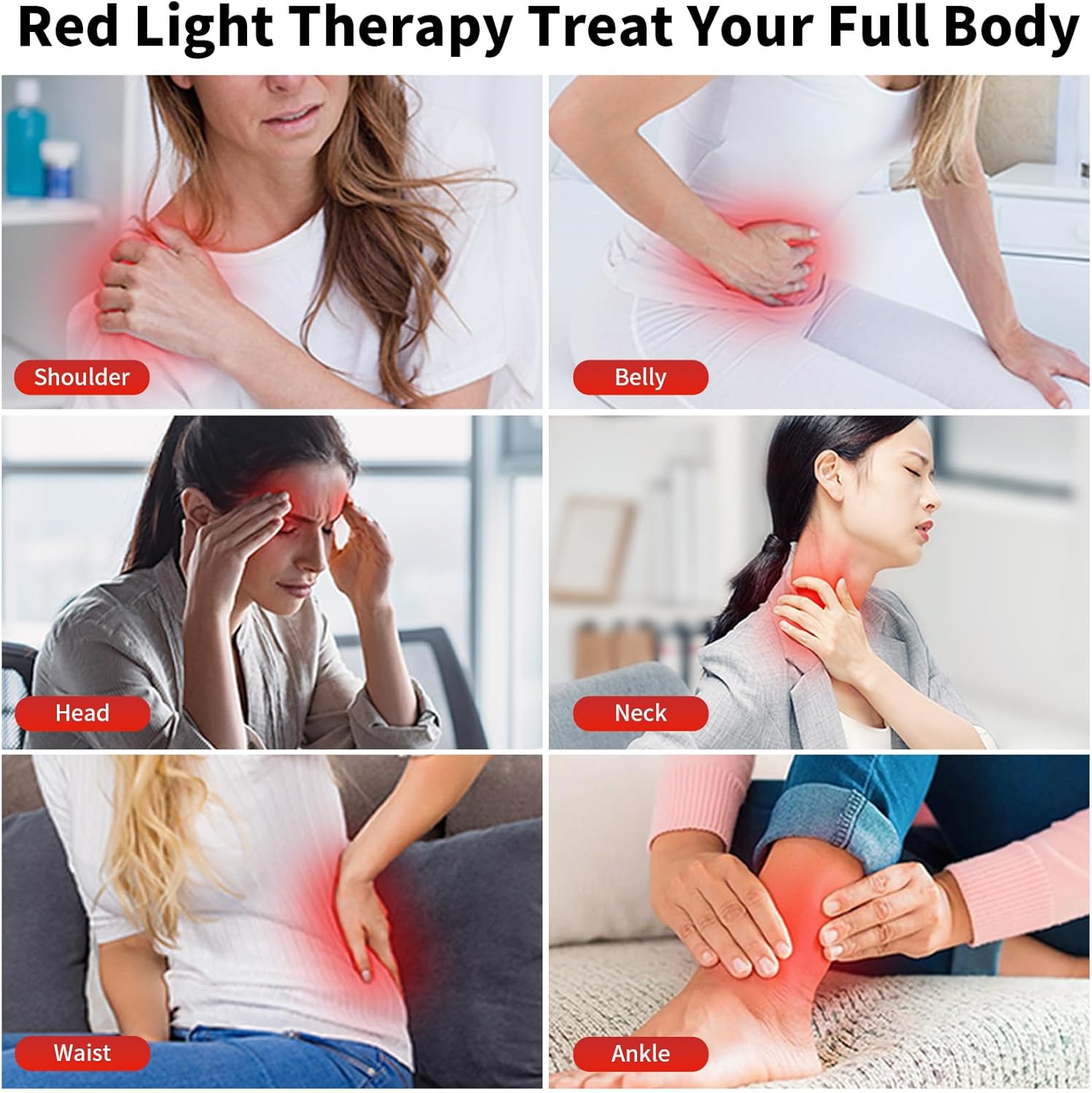 Red Light Therapy for Face and Body Red Light Infrared Light Therapy Lamp with Stand LED 660nm 850nm 5 Heads 7-Colors Infrared Light Device for Body